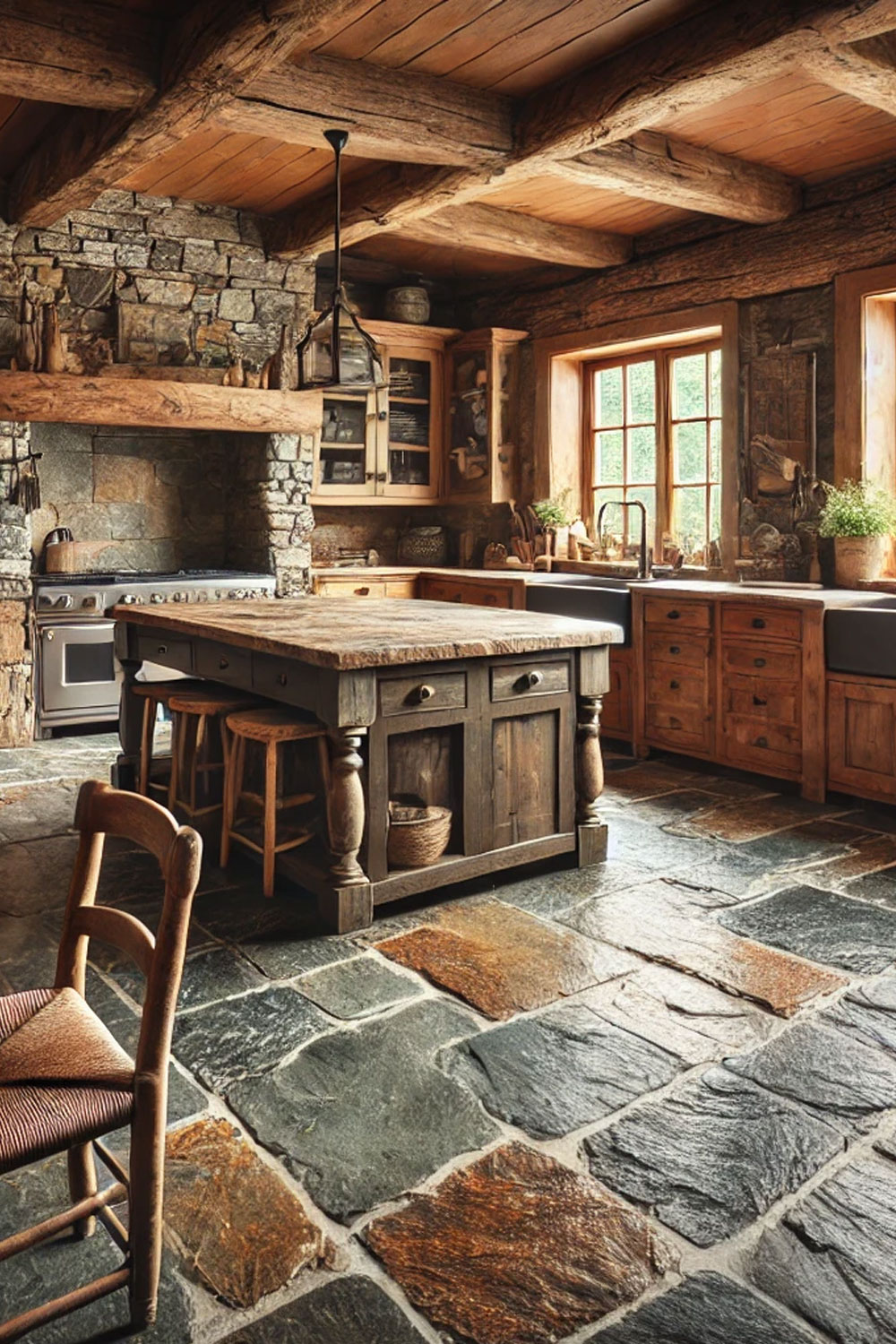 10 Luxurious Kitchen Flooring Natural Stone Look Ideas - HomeAddons